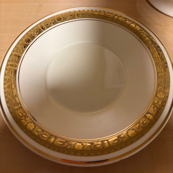 TWO Burleigh Ware Zenith Cream Bouillon Soup Bowls with Saucers - Picture 4 of 6